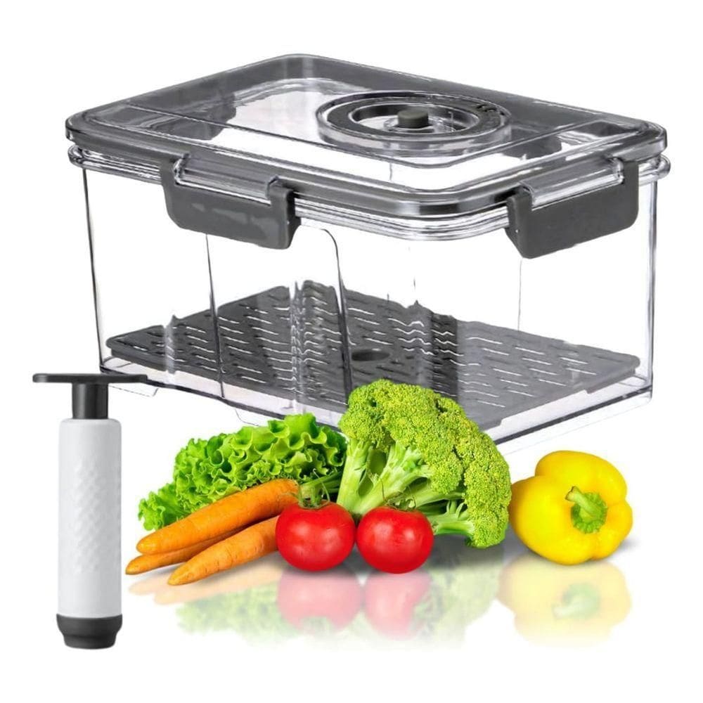 Pote Hermético Com Bomba De Vácuo 1,5 Litros - Cinza