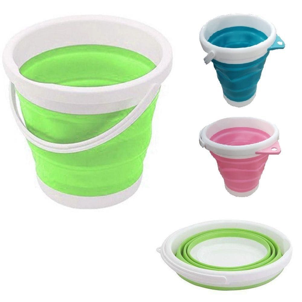 Balde Dobravel Cesto Portátil Sanfonado Flash Mop Silicone 10l Flexivel Grande 10 Litros Ecologico Cor:azul;tamanho:u