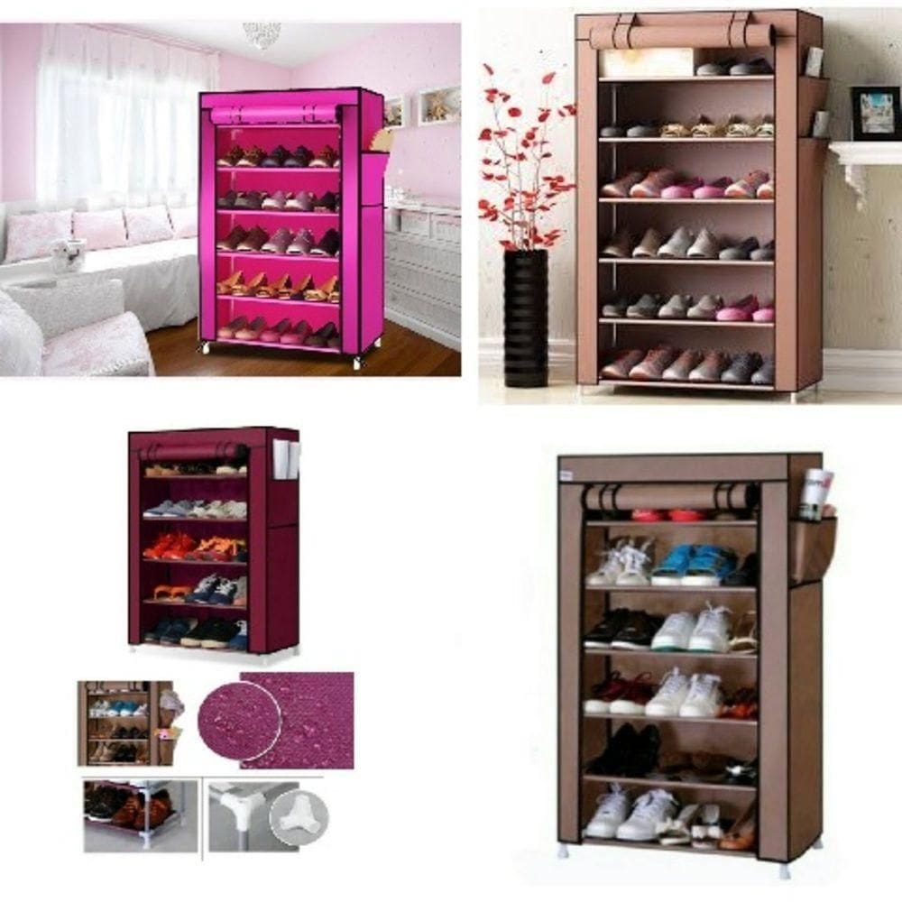 Sapateira Gigante 6 Prateleiras Armario Organizador Guarda Roupa Estante Portatil Desmontavel Tenis Calçados Com Ziper