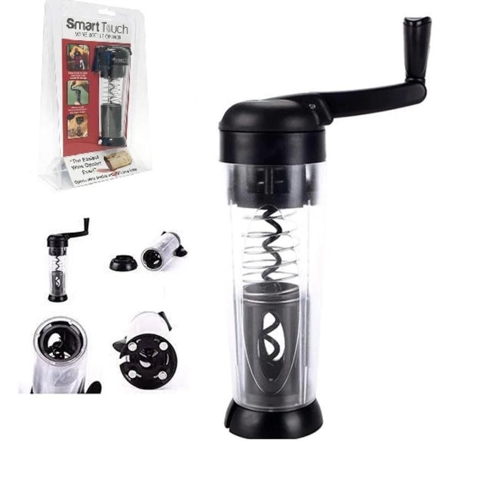 Abridor De Vinho Automatico Saca Rolha Abre Garrafa Smart Touch Corta Lacre Manual Praticidade E Elegancia Total