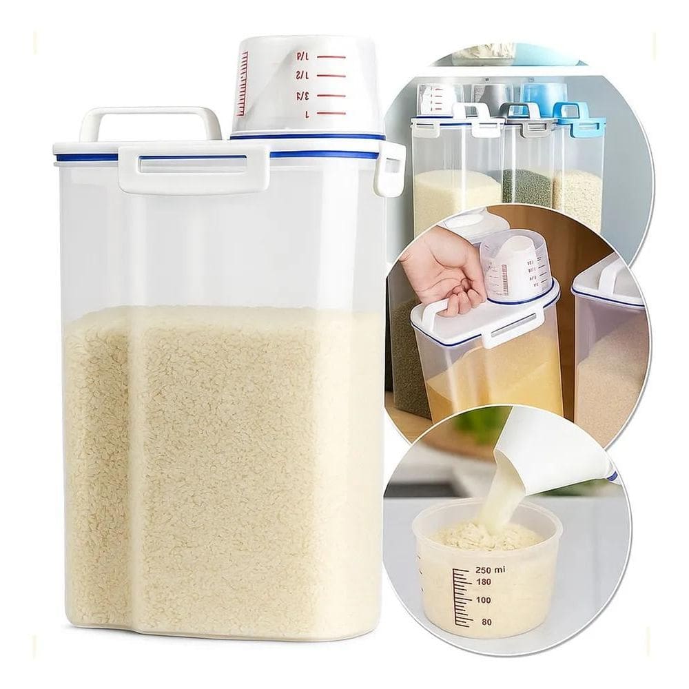 Dispenser De Ração Milho Feijão Arroz Sementes 2 Litros