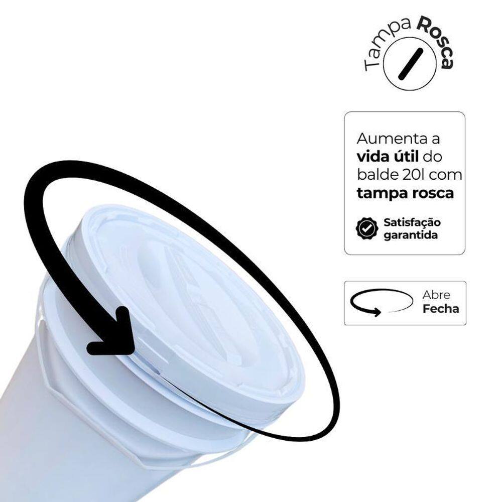 Balde Plastico De 20L Alça Plástica E Tampa Rosca
