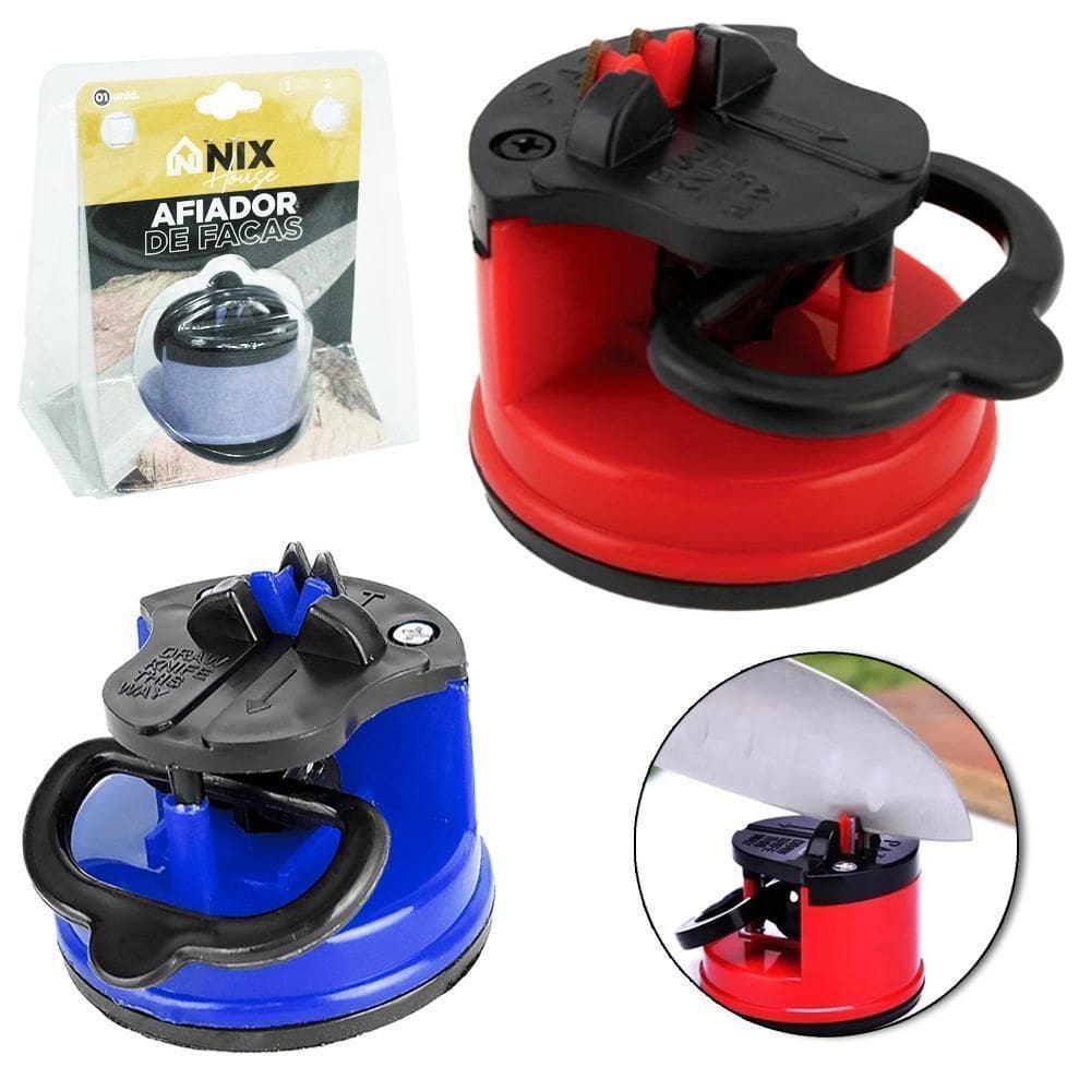 Afiador Amolador De Faca Redondo Com Base De Ventosa 6X6Cm