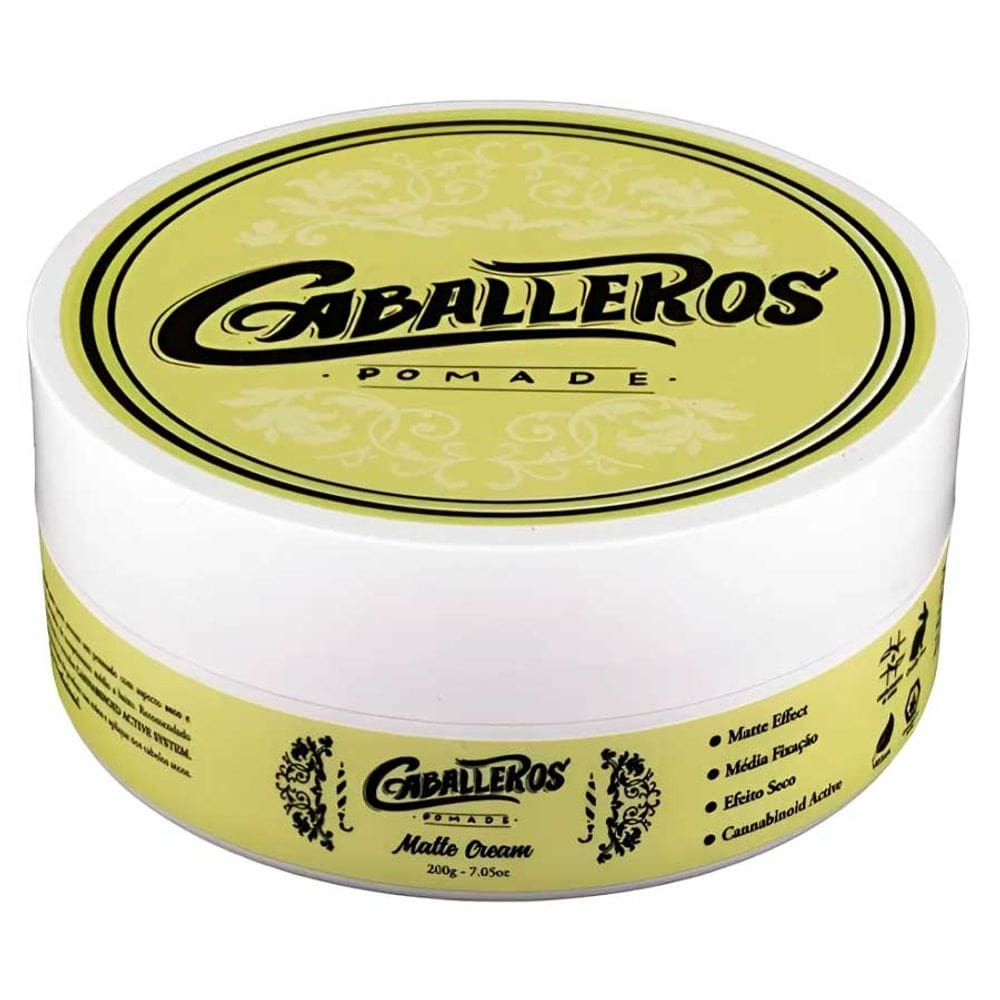 Pomada Matte Cream 200g - Efeito Seco Média Fixação Caballeros