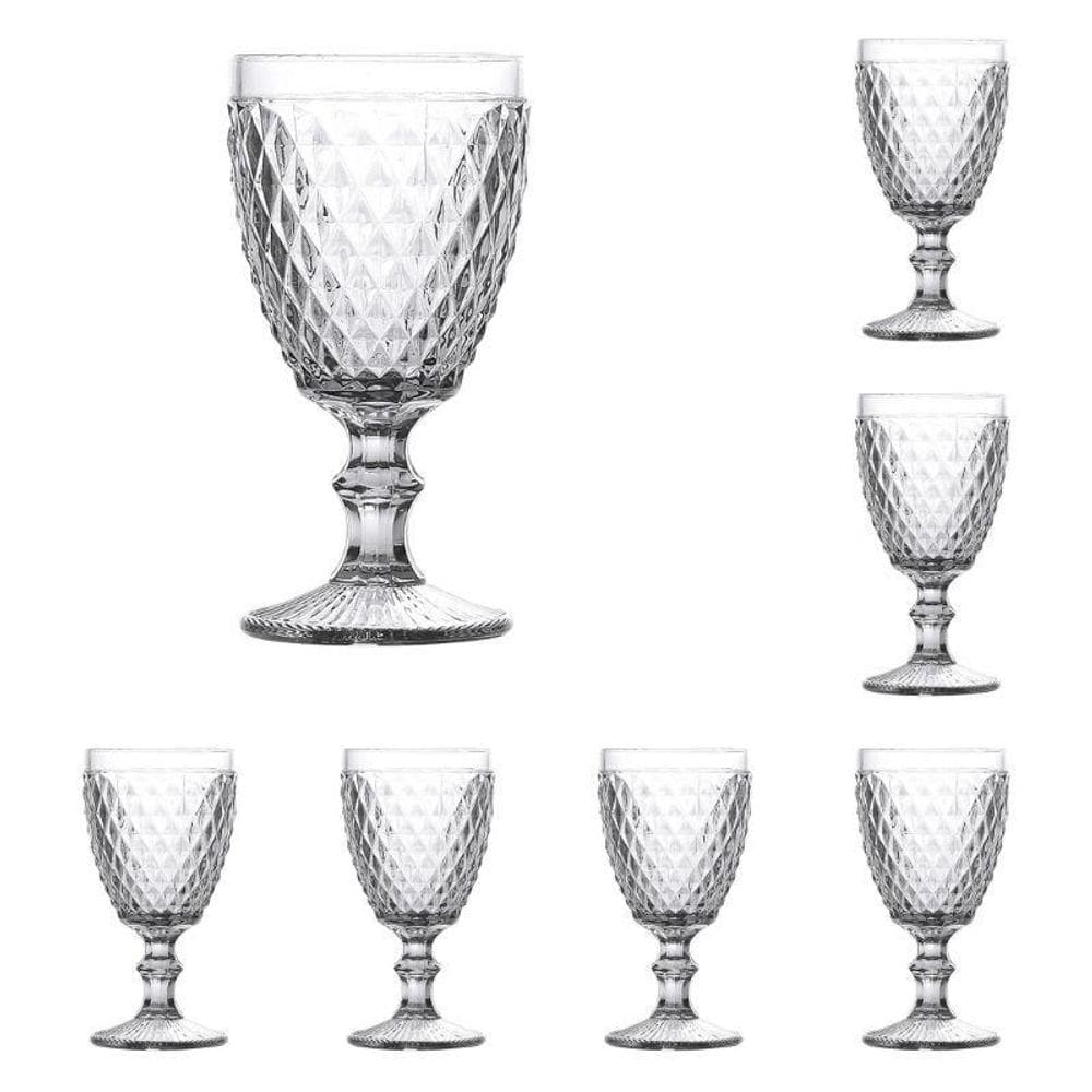 Conjunto Com 24 Taças De Vidro Vinho 230Ml Bico De Abacaxi