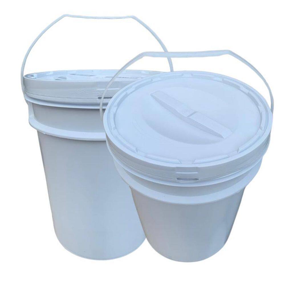 Balde Para Rodo Magico 20L Tampa De Rosquear - Kit 2 Pçs