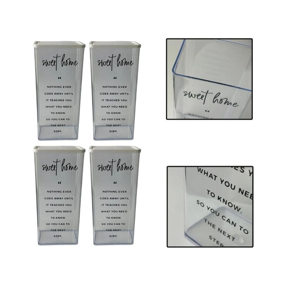 Kit 4 Potes Herméticos Organizadores Alimentos Sabão 1230Ml