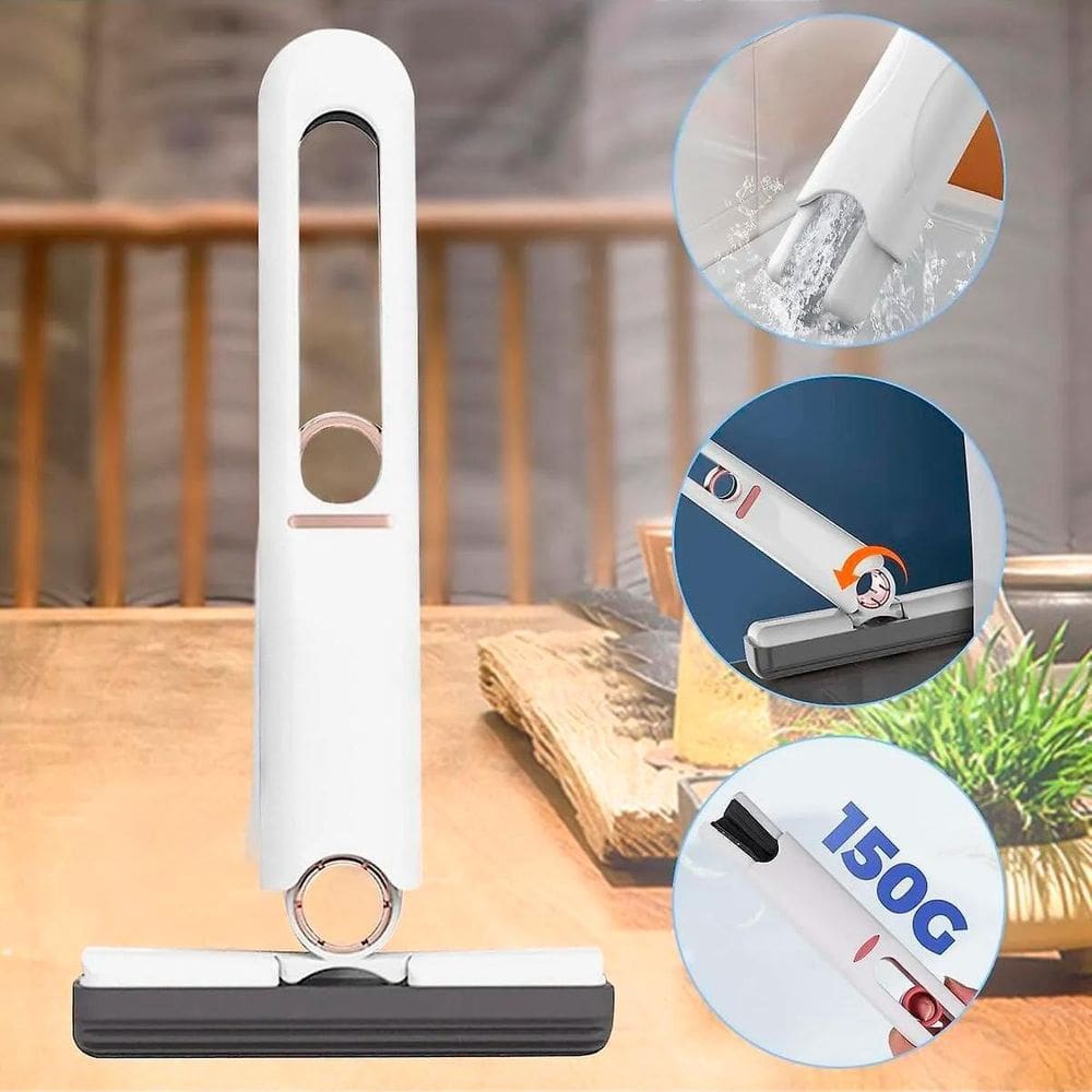 Mini Mop Branco Prático Para Cozinha Piso E Espelho