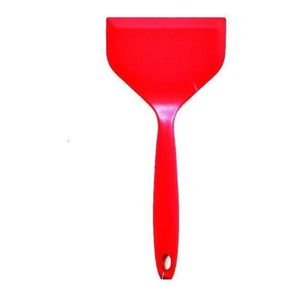 2X Espatula Larga Em Silicone Com Cabo Maciço 25.8 X 12 Cm.