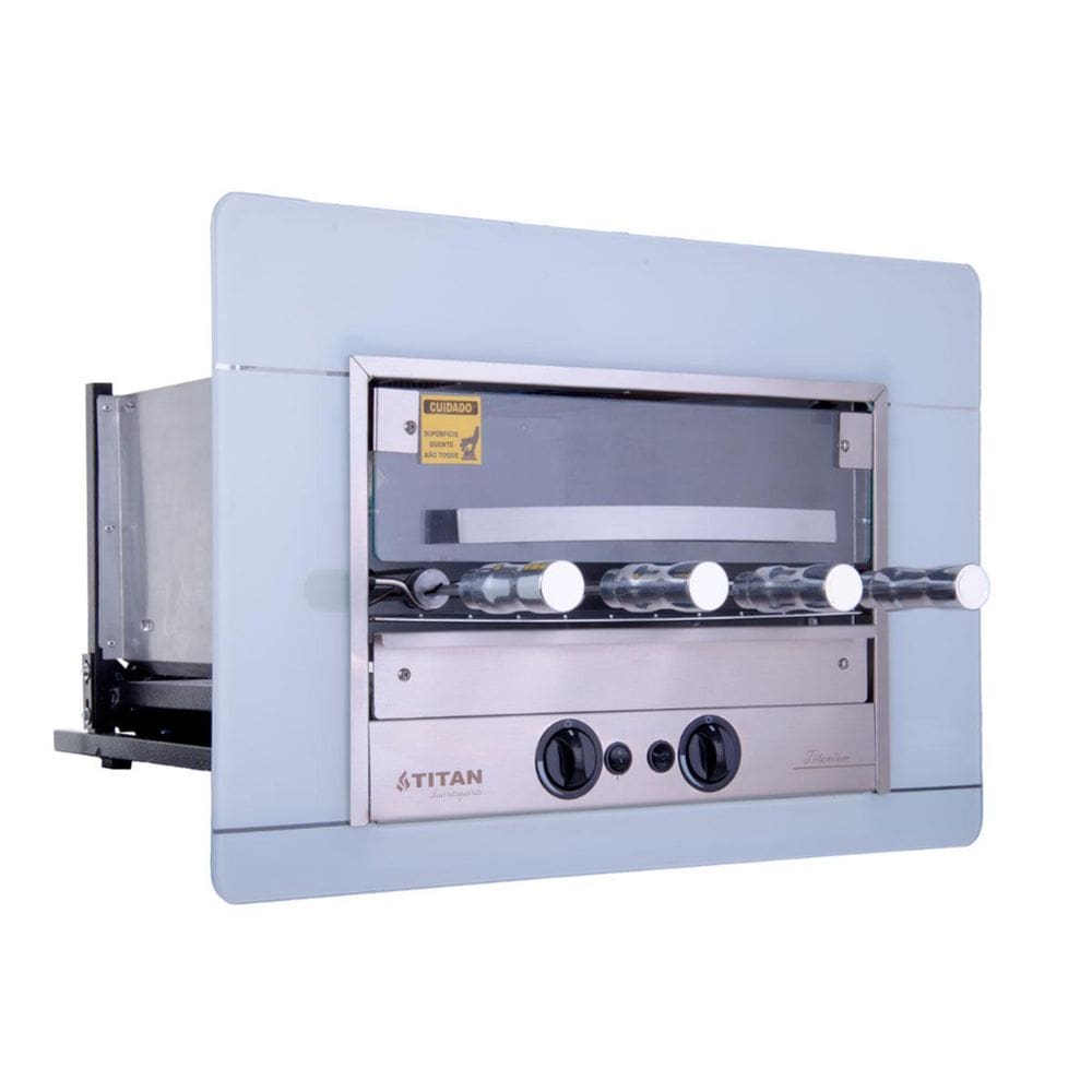 Churrasqueira Embutir A Gás Glp 4 Espetos Rotativos 220V