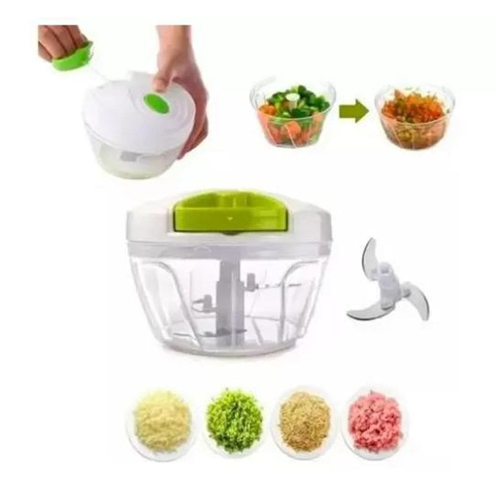 Triturador Cortador De Alho Legumes E Frutas Manual 500Ml