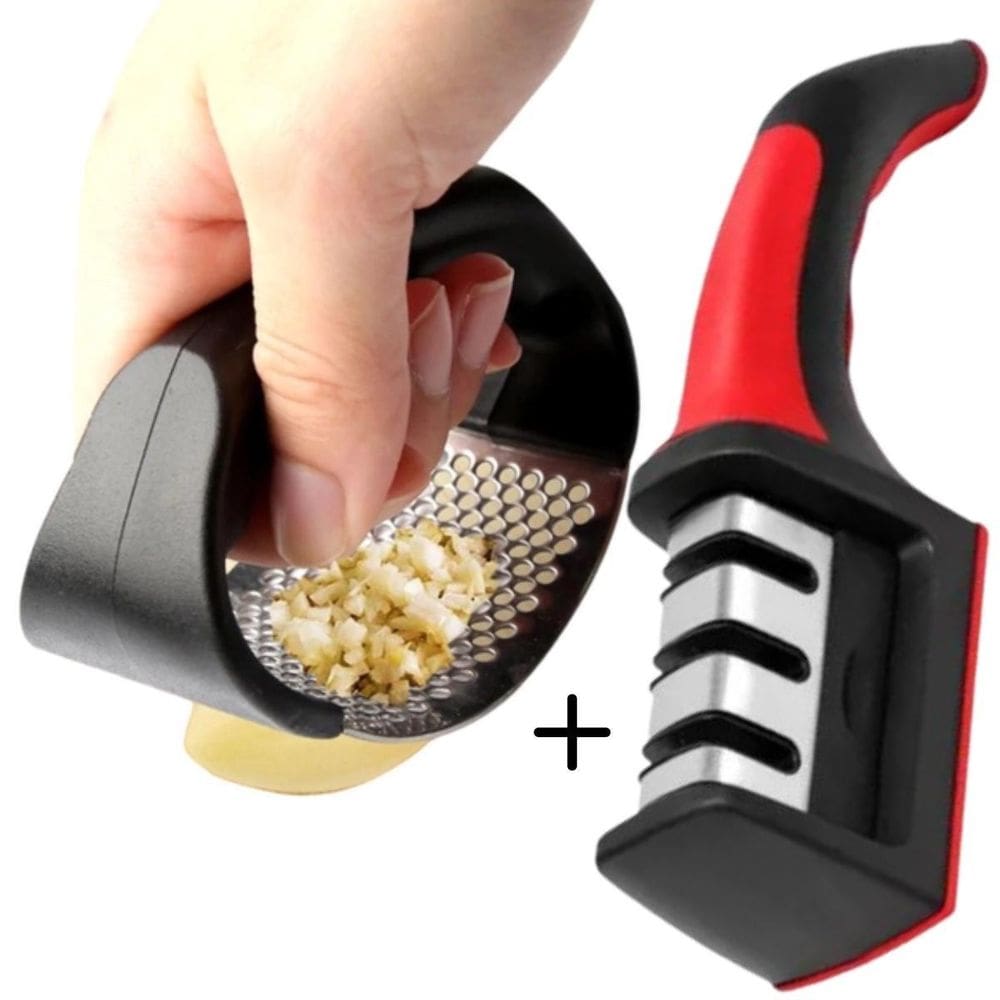 Kit Amassador Compacto + Afiador Elegante Portátil