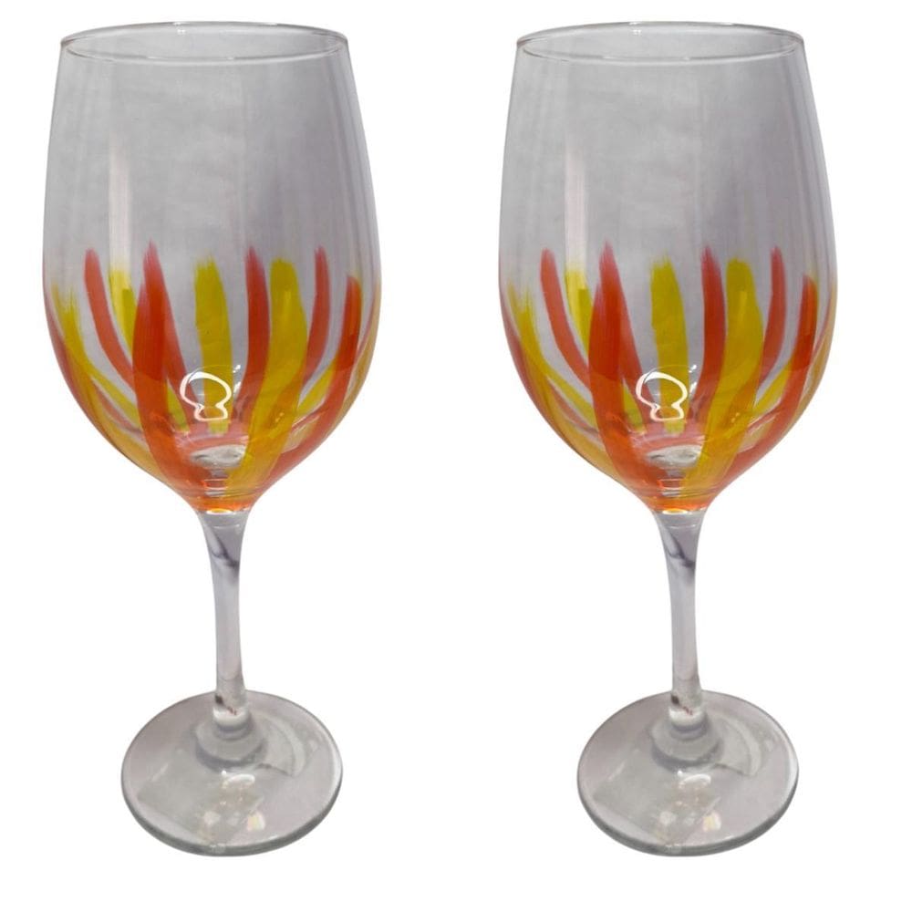 Kit 2 Taças De Vidro Grande 490Ml Vinho Água Azul