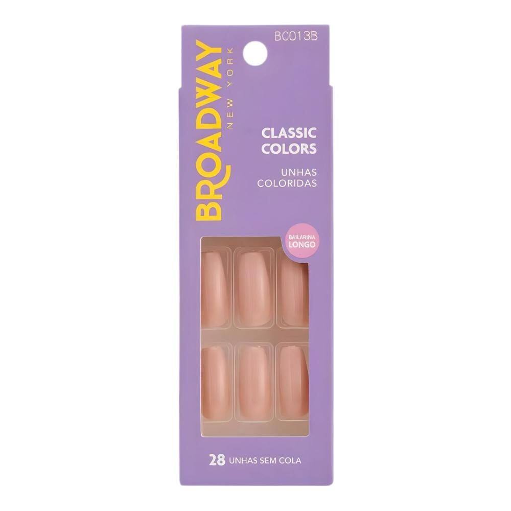 Unhas Postiças Broadway Kiss Ny Classic Colors Bailarina Longo Moonlight Bc013b