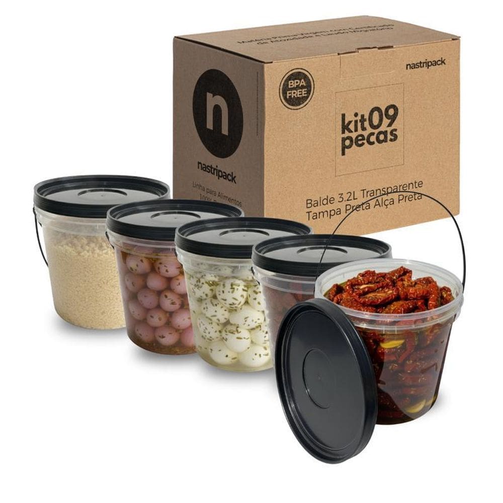 Balde Para Papel 3.2L Transparente - 9 Pçs