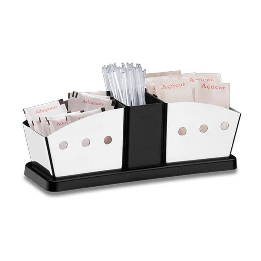 Suporte Porta Saches Inox Cafe Adocante Açucar Restaurante
