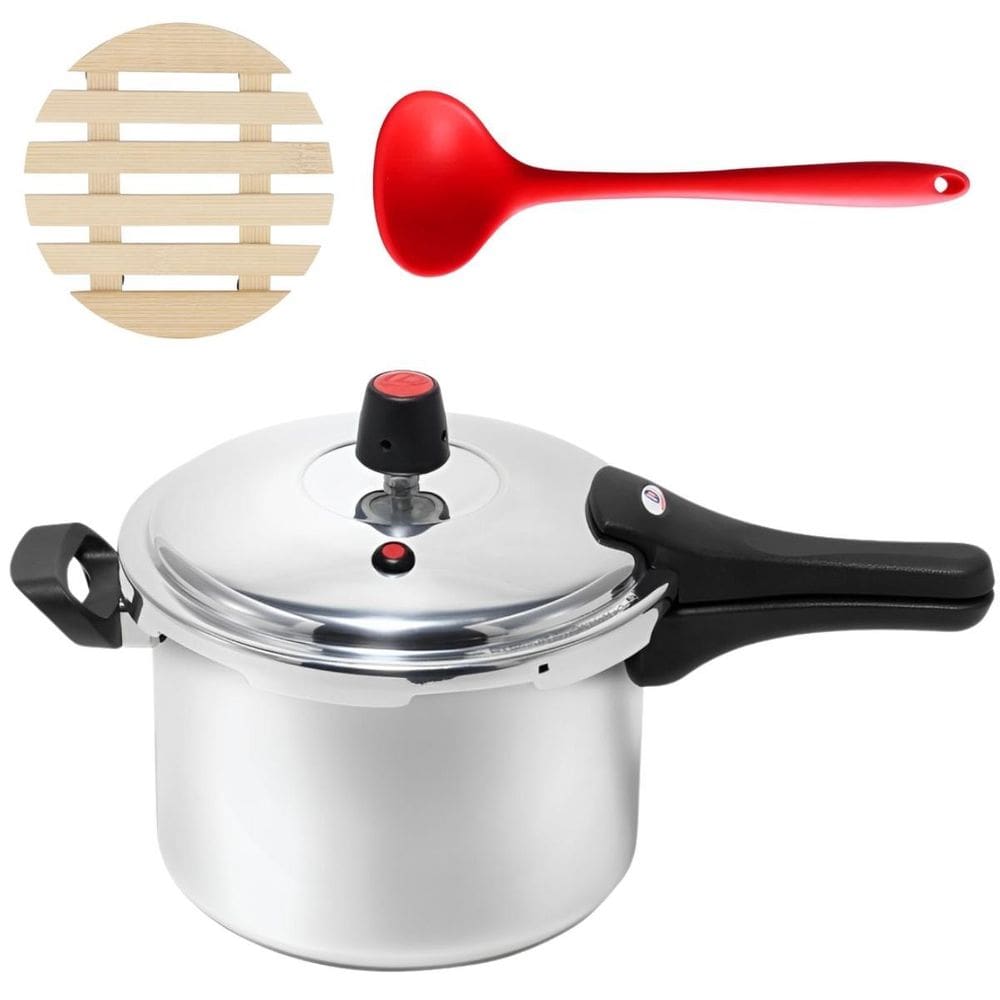 Panela Pressão 4,5L Fechamento Externo + Descanso + Concha