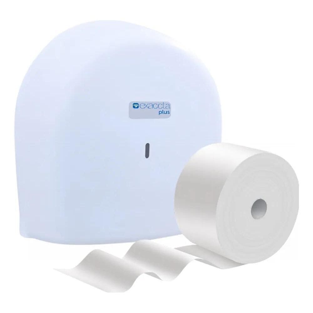 2X Porta Papel Higiênico Rolão + Rolo De Papel 300M - Com