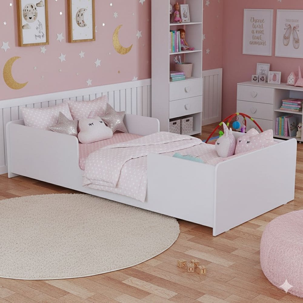 Cama Infantil Montessoriana De Madeira MDF Padrão Solteiro