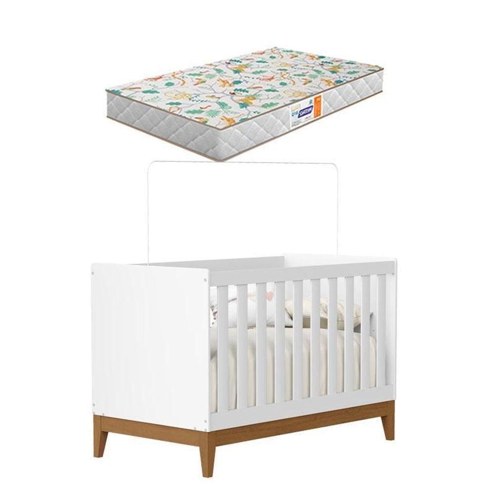 Berço Americano Flip Branco Acetinado Com Colchão Gazin - Reller