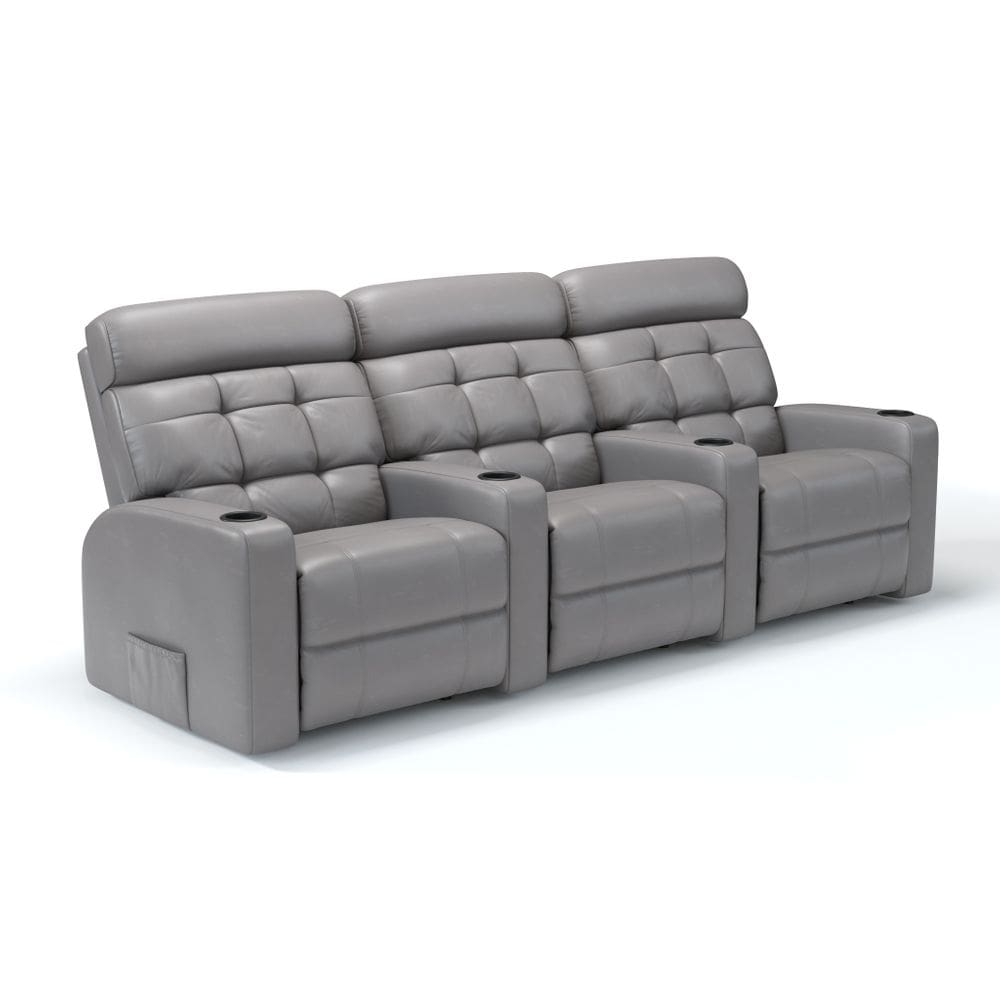 Sofá 3 Lugares Reclinável Elétrico Em Corino Importado Linha Cinema