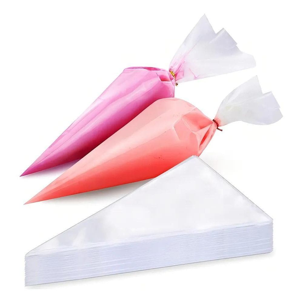 Manga De Confeiteiro Descartável Grande 50Cm  50 Un  + Brind