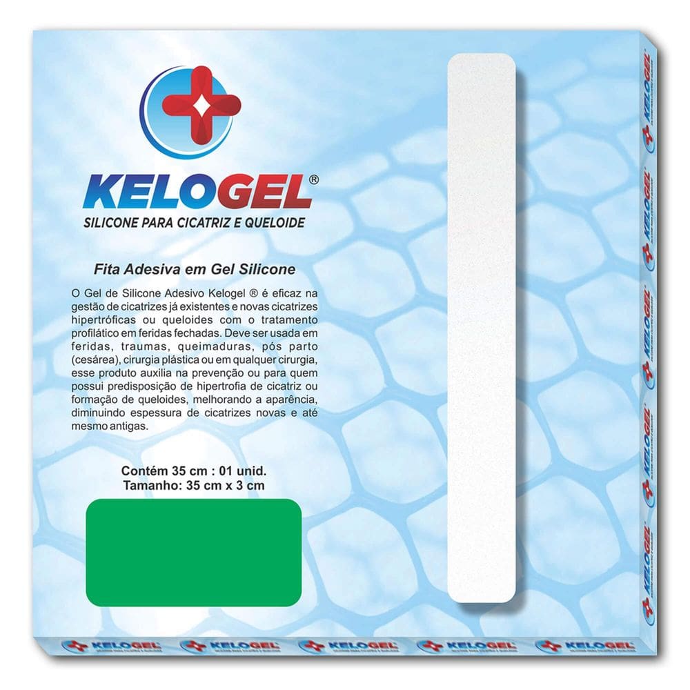 Placa Em Gel De Silicone Para Cicatriz 35Cmx3Cm Kelogel