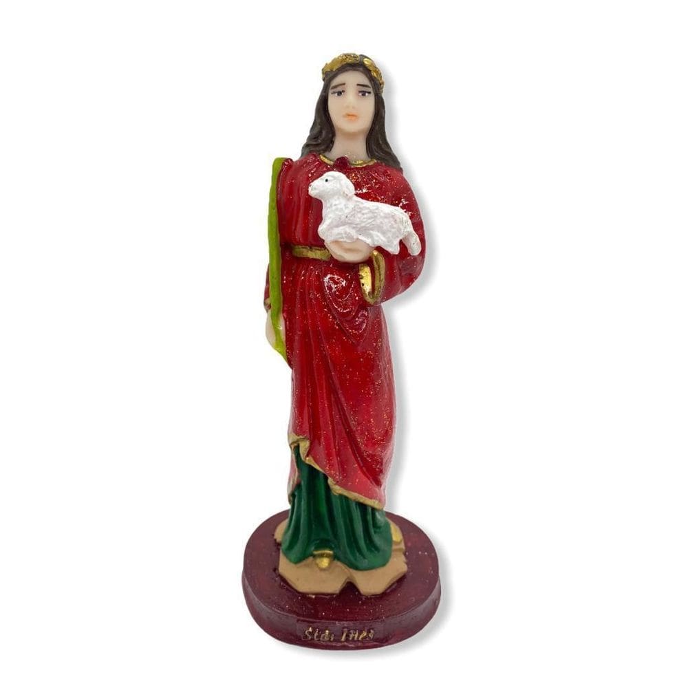 Escultura Santa Inês 15 Cm Em Resina