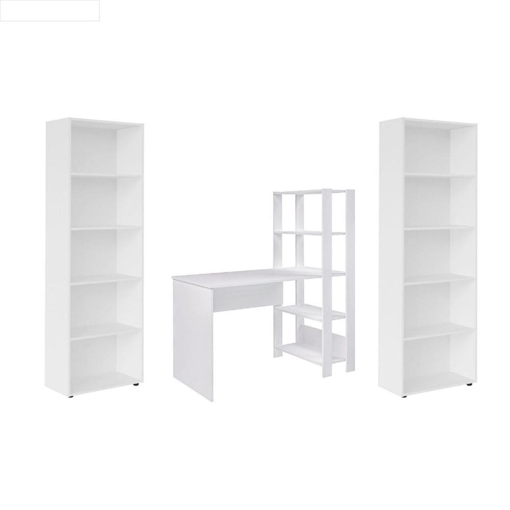 Conjunto Sala de Estar: Escrivaninha Match + 2 Estante Multy
