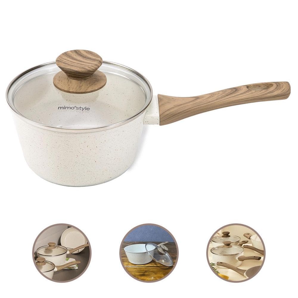 Panela 20Cm Cerâmica Antiaderente Indução Fundo Triplo Tampa