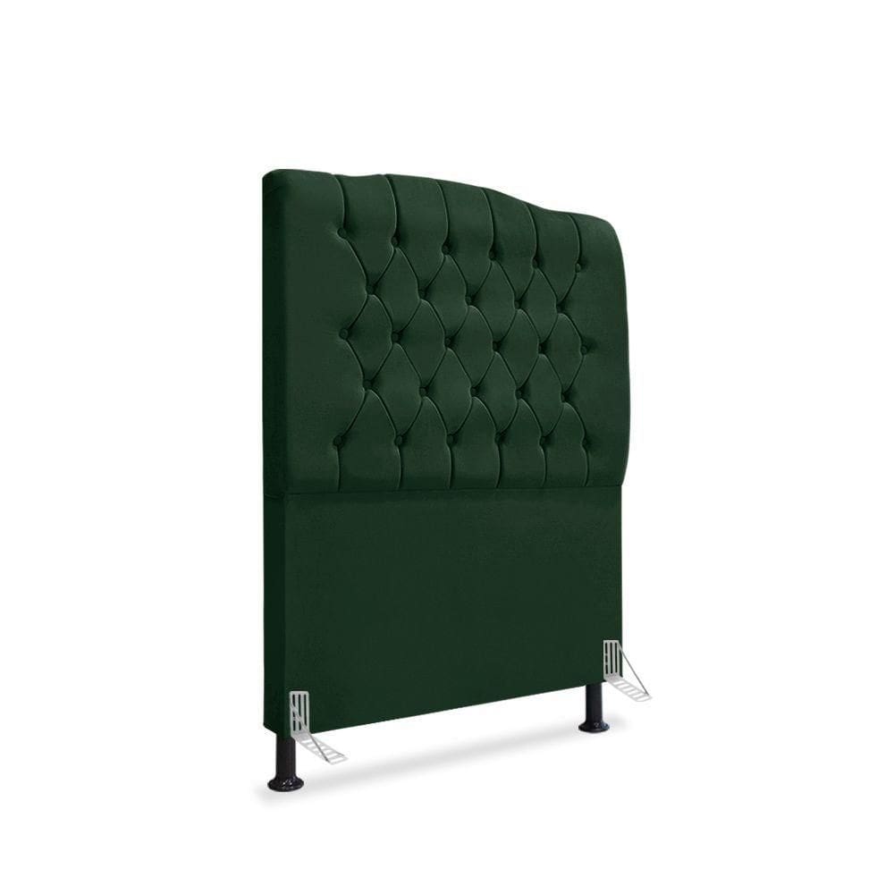 Cabeceira De Cama Box Solteiro 90 Cm Dunas - Veludo Verde