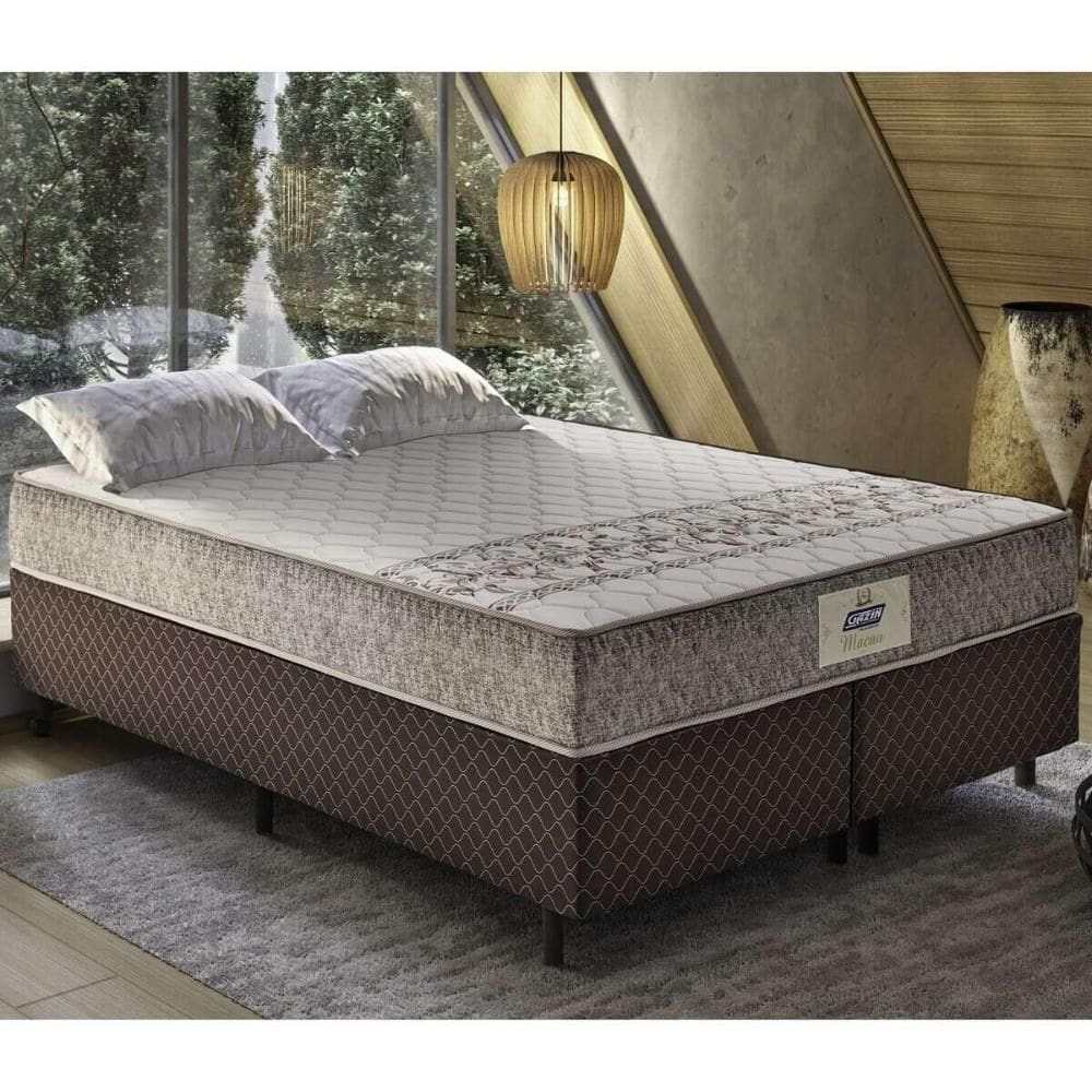 Cama Box Conjugado Queen Com Colchão 158x59x198 Macau Gazin Cr35361 Marrom