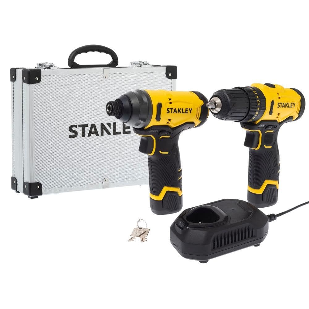 Kit Parafusadeira Furadeira Stanley SCHI10D2FK c/ Peças 12V
