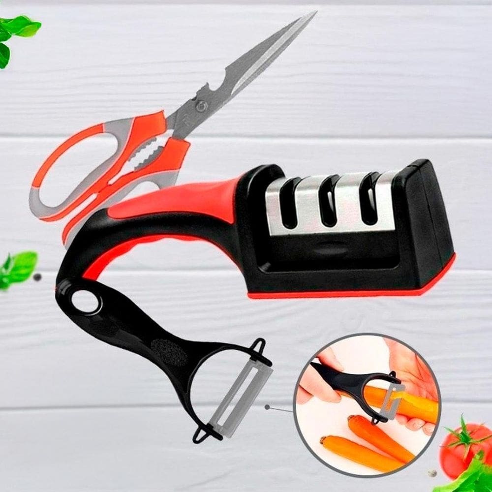 Kit Amolador Afiador De Facas Para Cozinha E Churrasco