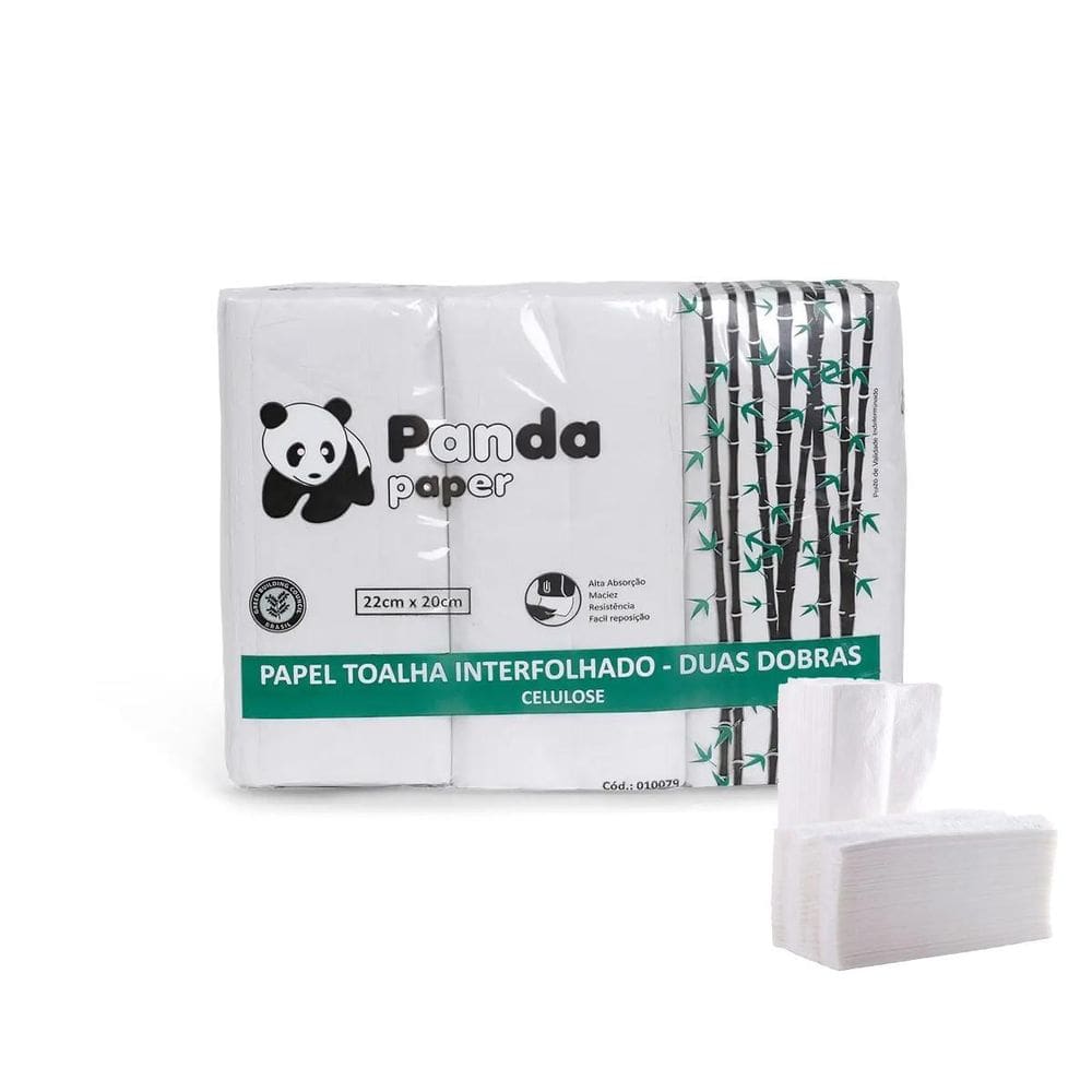 Papel Toalha Panda Interfolha 2 Dobras 19X20Cm