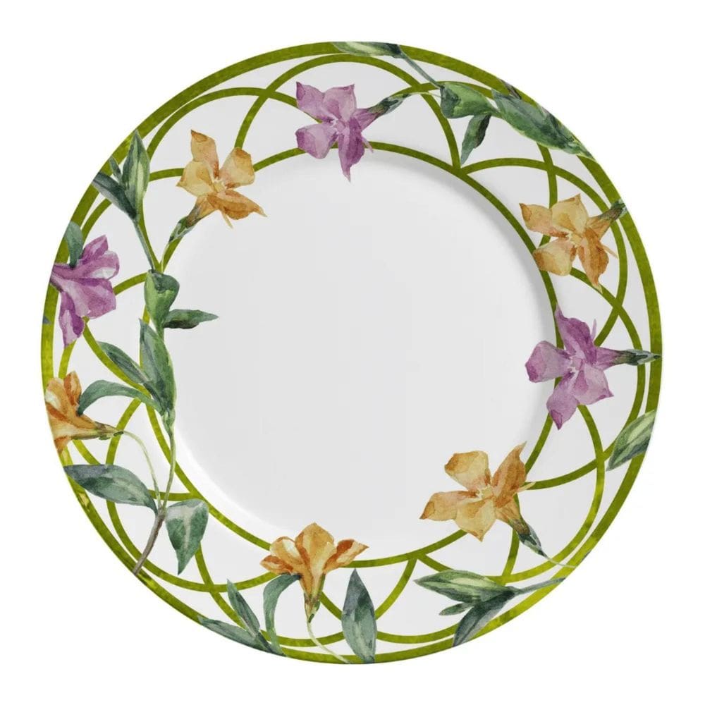 Prato Raso Jantar Campos 28Cm Cerâmica Decorada Alleanza