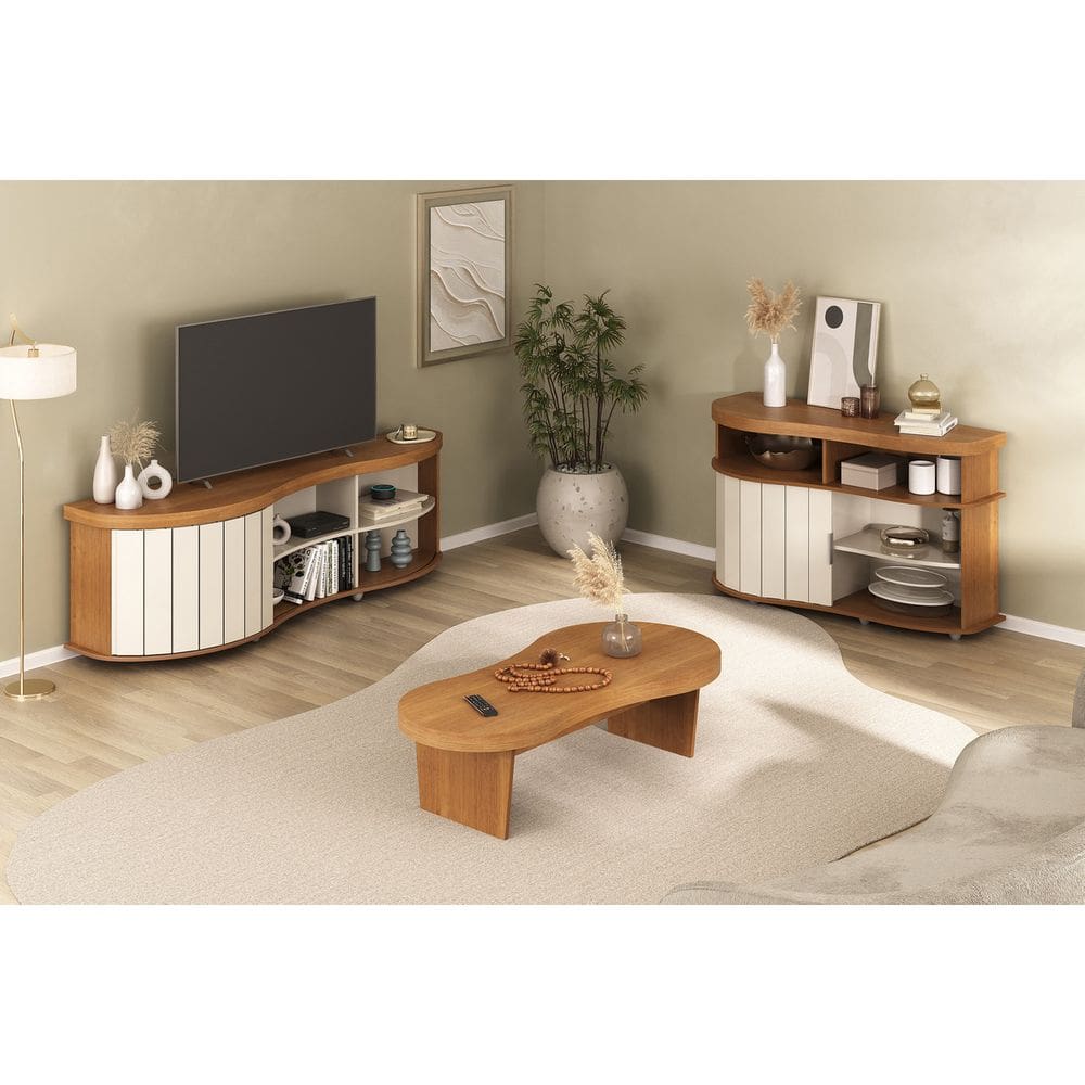 Conjunto Sala de Estar: Buffet + Rack + Mesa de Centro