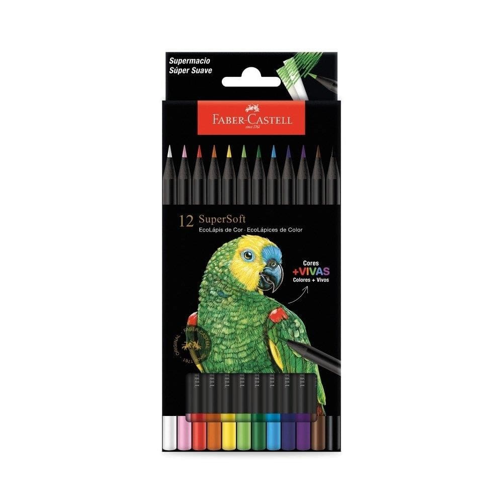 Lápis De Cor Faber Castell Super Soft - 12 Unidades com 12 Cores