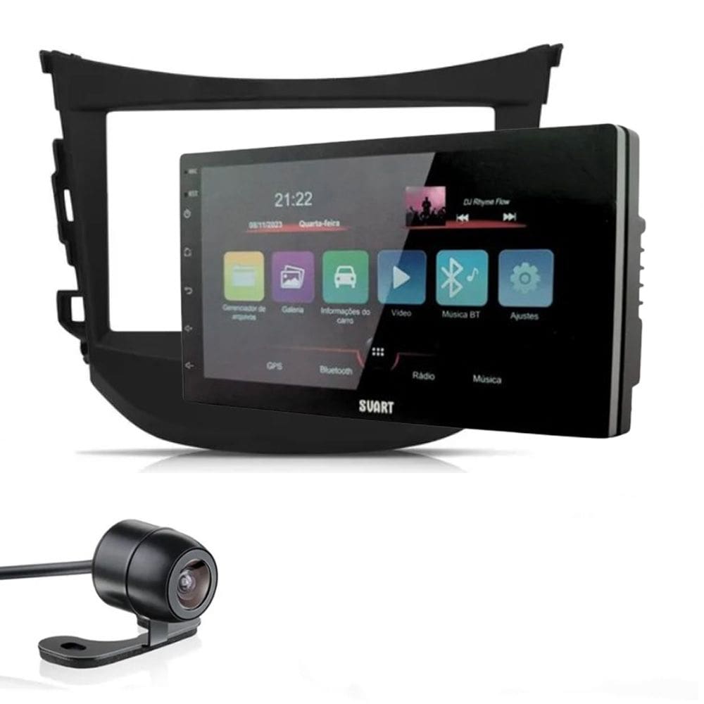 Central Multimídia HB20 2014 2015 2016 2017 2018 2019 Tela de 7” Polegadas 2GB Ram Carplay e Android Auto + Câmera de ré - SVART S700