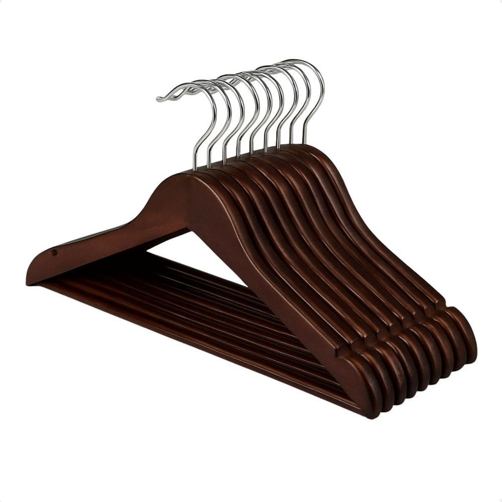 Kit 6 Cabide De Madeira Para Organização De Roupas