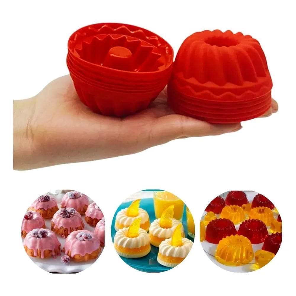 2X 10 Formas Mini Pudim Bolos Tortas Cupcake Gelatina Airfry