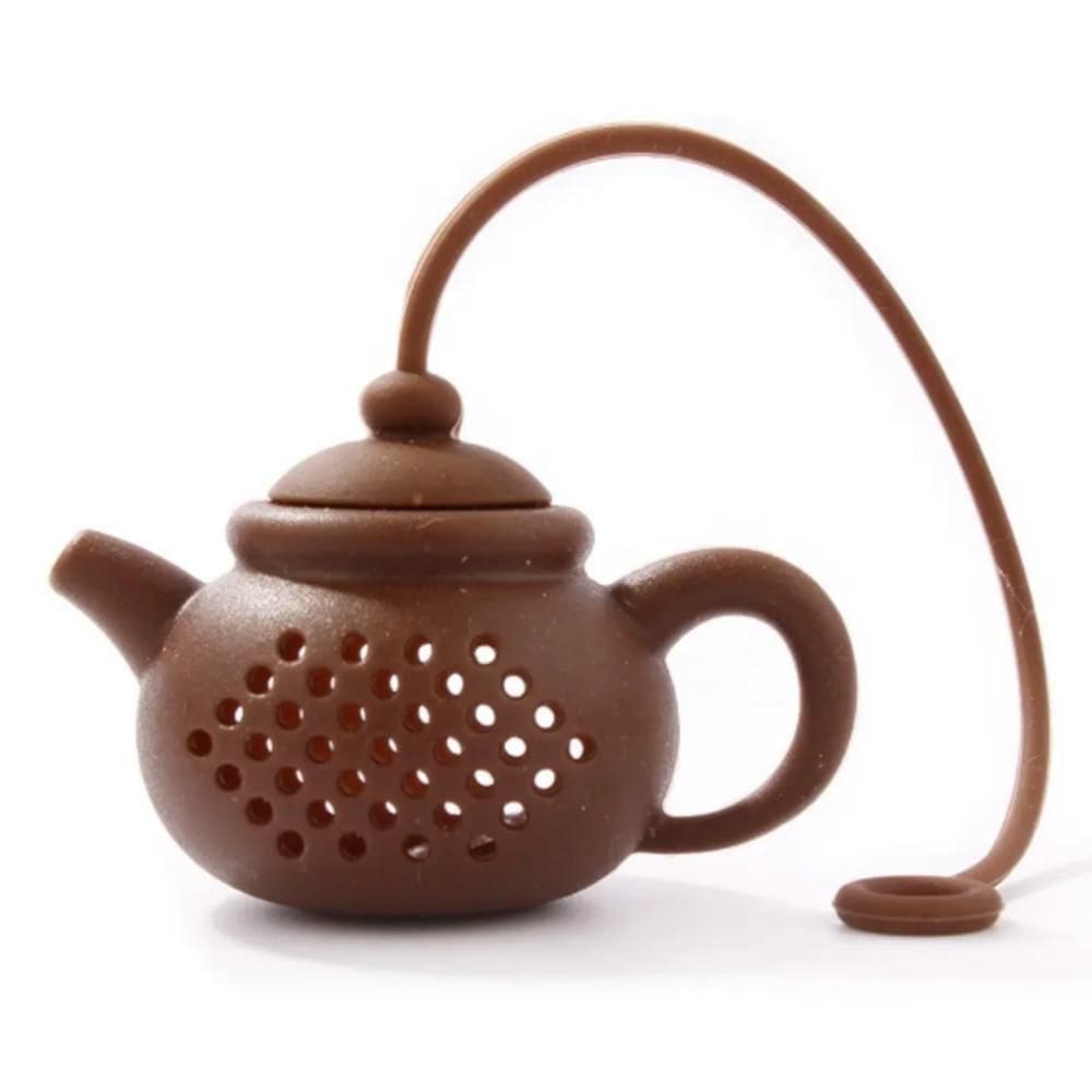 Infusor Cha Mini Formato Bule Filtro Silicone Cesto Coador Premium