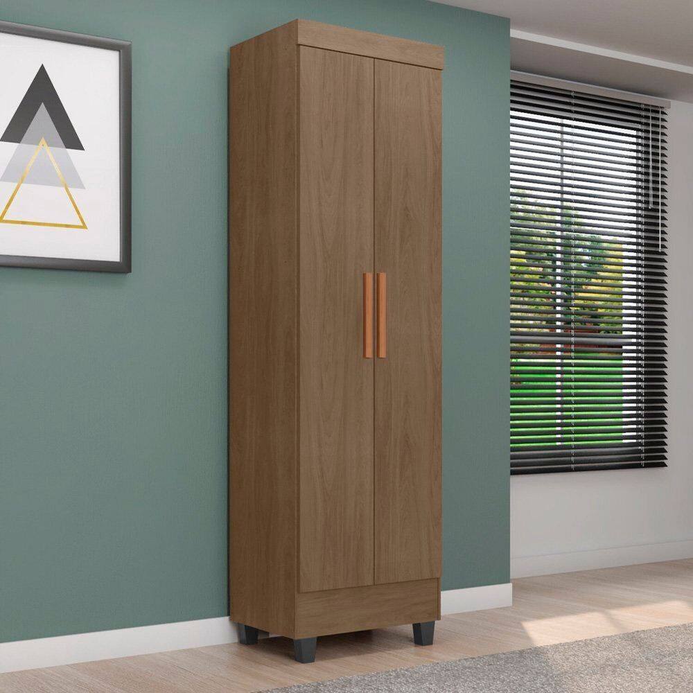 Armário Multiuso com Prateleiras em Mdp e Pintura Uv Lite Carvalho Oak