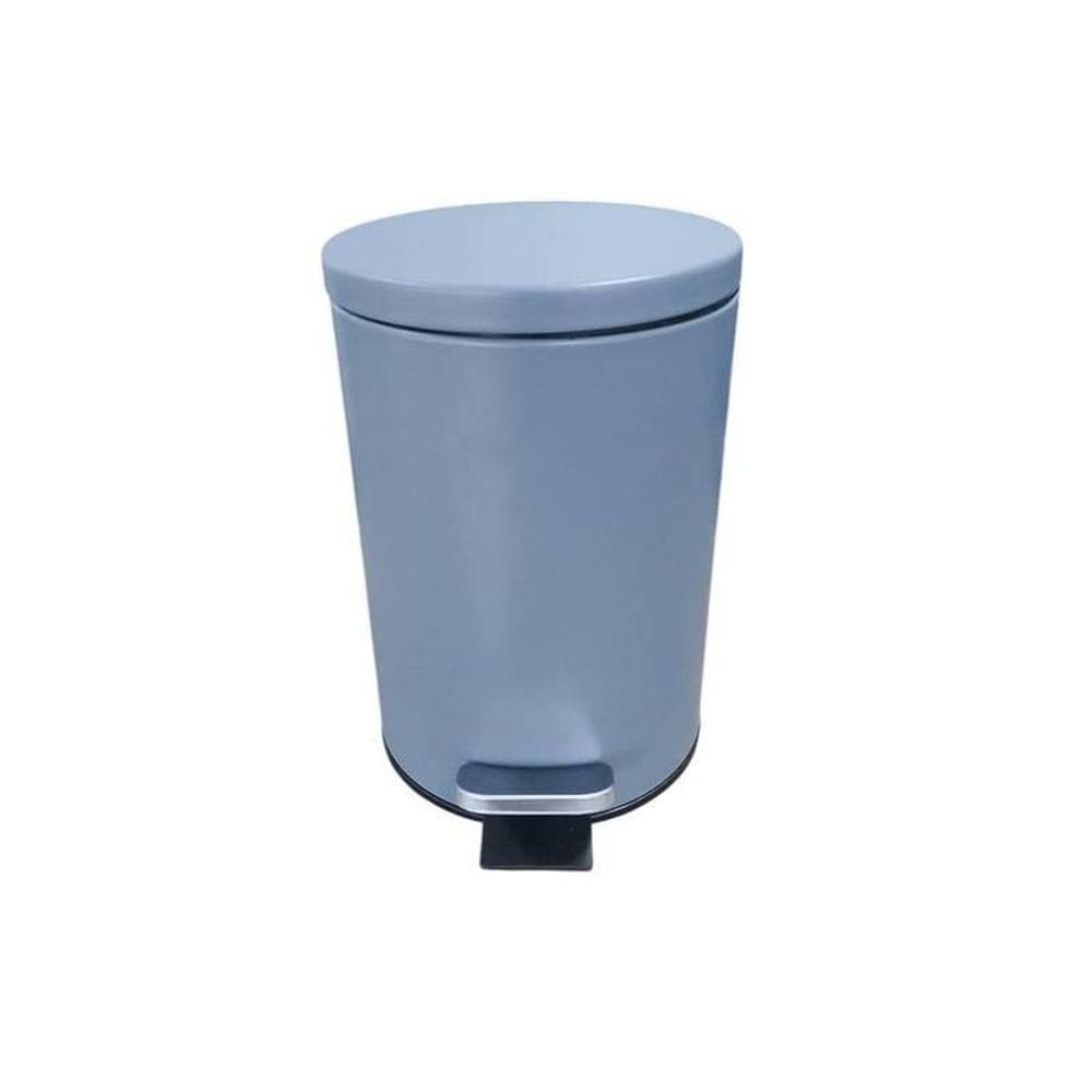 Lixeira Redonda Cinza Matte 03 Litros Com Pedal Multiuso Aço