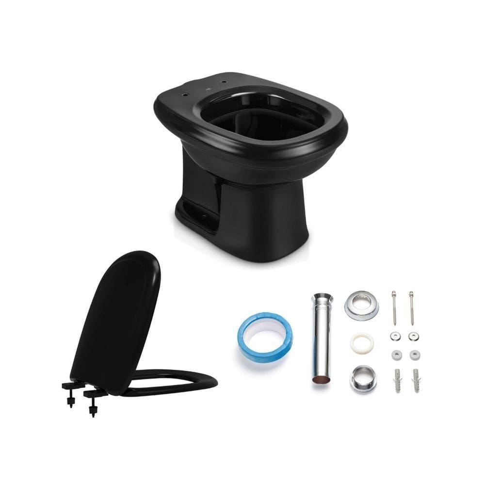 Kit Vaso Sanitário Convencional Sabatini Icasa Preto