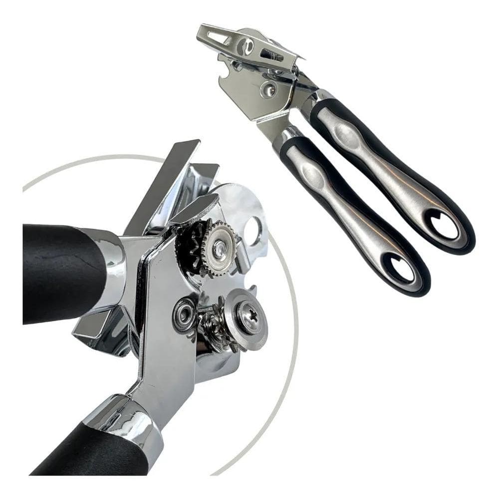 2X Abridor De Lata Aço Inox Americano Forte Robusto Multiuso