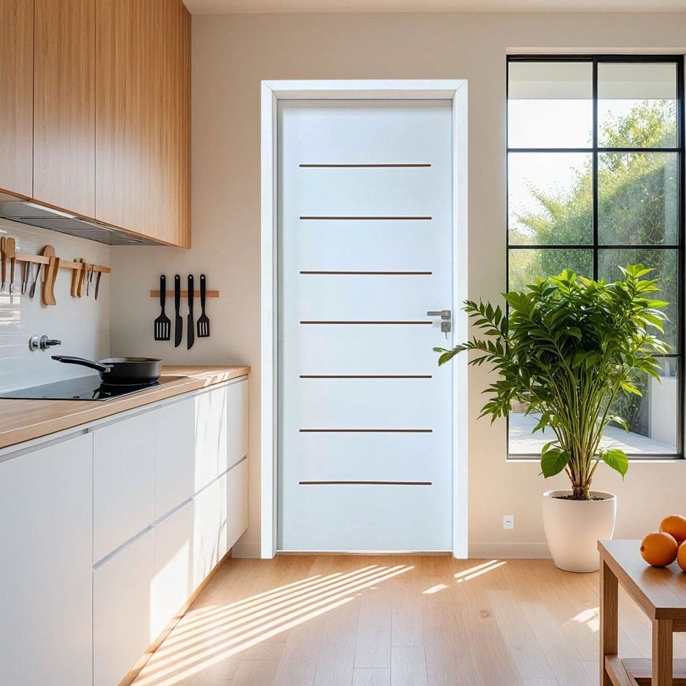 Kit Porta de Madeira 215x66cm Batente 20cm com Guarnição Cristal Primer Uniportas