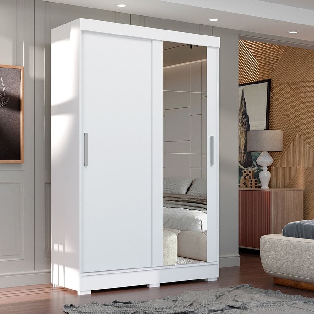 Guarda-roupa 2 Portas com Espelho Ipanema Branco