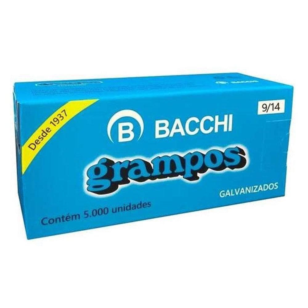 Grampo Para Grampeador 9-14 Galvanizados 5000 Unidades - Bacchi
