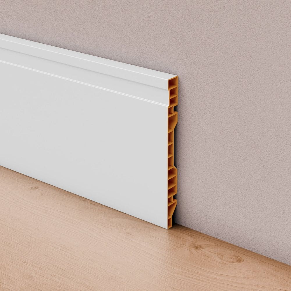 Rodapé Pvc Frisado 15cm X 1,5cm X 200cm Edge Branco